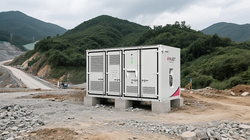 Off-grid power supply for remote road and bridge construction camp